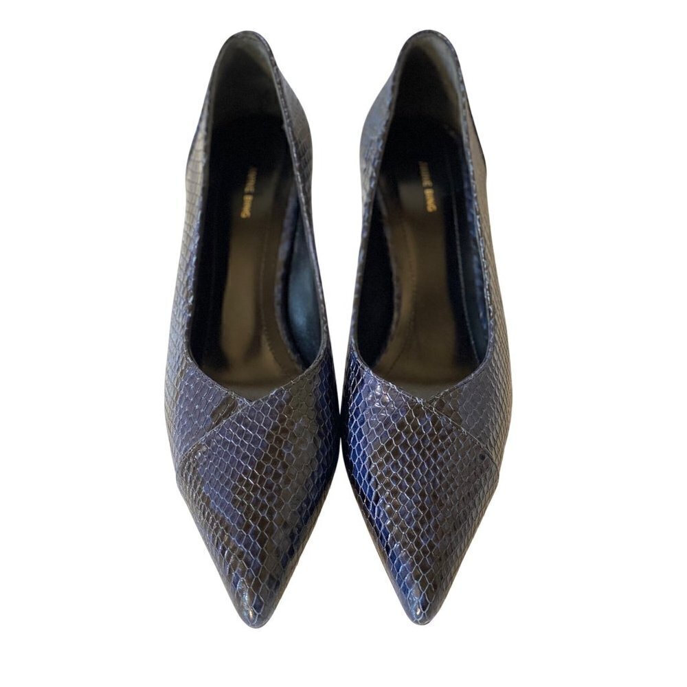Anine Bing Python Devon Pumps Blue Size Eu 36 Us … - image 3